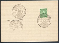 All. Bes. Mi 922 gestempelt SSt Freyburg Unstrud 21.6.1948 Turnvater Jahn