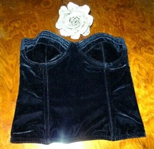 Aparte trägerlose Corsage Gr.XS (34/36) BUFFALO schwarzer Samt Rayon sehr edel