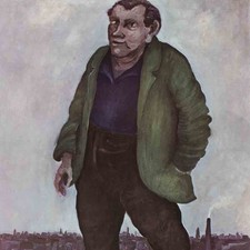 Kurt Mühlenhaupt Männerbildnis Berliner Malerpoeten handsigniert Offsetdruck