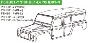 P8hb01 blaue karosserie - p8hb01-b,