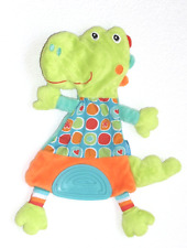 BABY FEHN DRACHE DINO KROKODIL bunt grün blau Beißecke Schmusetuch Schnuffeltuch