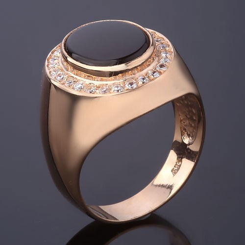 Siegel ring mit onyx rotgold - mit,