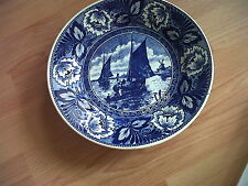 Delfts Blauw Keramikteller Boote dunkelblau Druchmesser 23 cm mit Hängesillich