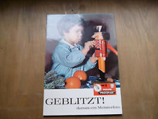 PHILIPS "PHOTOFLUX" PF 1 GEBLITZT !  Original altes Pappschild  Selten !