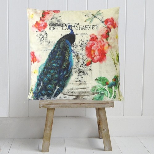 Pfau kissenbezug vintage - pfau,