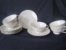 Winterling Kirchenlamitz Bavaria Heidi mit Goldrand 5 Teetassen + 6 Unterteller