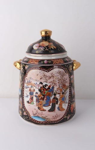 Große deckelvase mit gold und - deckelvase,