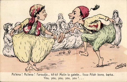 Künstler chagny mann und - ak,