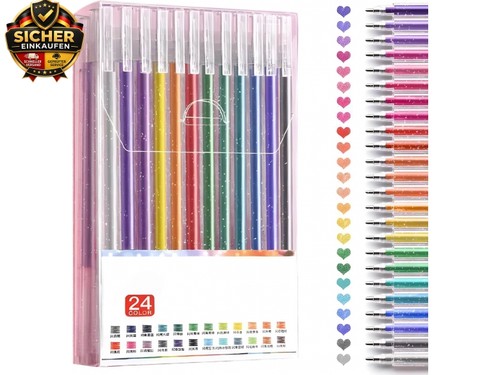 Glitzer gelstifte 24 stück - glitzer,