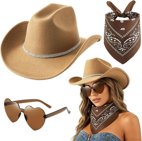 Cowboyhut zubehör set 3stück - zubehör,