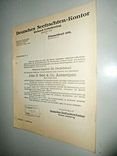 Alte Rechnung Anschreiben Deutsches Seefrachten-Kontor Lehnkering Düsseldorf
