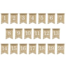 Vintage Tischnummern aus Jute