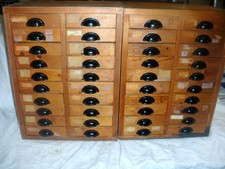 Antik,  Apotheker Schrank, Schubladen Schrank mit 40 Schubladen, Holz, unrestaur