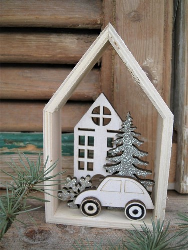 Haus winterlandschaft mit - haus, "winterlandschaft"