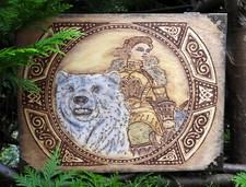 Holzkästchen Schatulle Holzkiste Kästchen Kiste Bär Schildmaid Wikinger