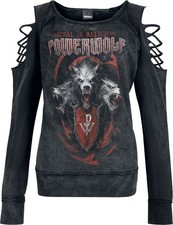 Powerwolf Sweatshirt Damen Triple Wolves dunkelgrau Band-Merch, Bands