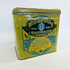 Reklame Gewürz - Blechdose Hausschlachtung Dresden Chemnitz Uhlig Blut/Bratwurst