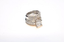 Bling Jewelry Princess Cut CZ 3 seitig Verlobung Hochzeit Ring 18-CZ3269/324