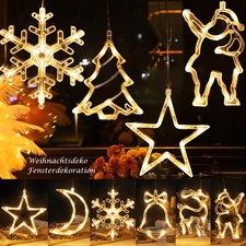 Weihnachten Fensterbeleuchtung mit Saugnapf LED Lichter Effekt Hängend Warmweiß
