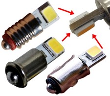 LED Leuchtmittel 10-24V MS4 - BA5S - E5.5 Fassung weiß Modellbahn Volt Glühbirne