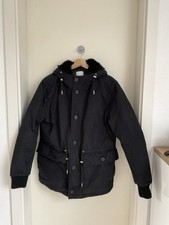 SANDRO PARIS Herren Winter Jacke Gr. M Schwarz Baumwollmischung Wolle