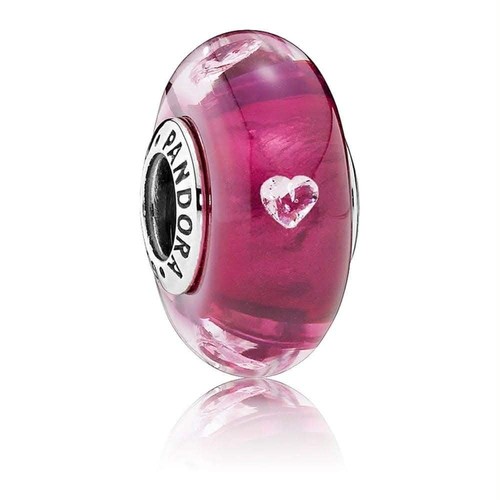Pandora cerise herz - cerise, murano