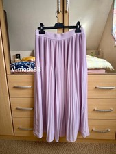 H&M Plissee Chiffon Midi Rock lila S 36 38 40 Blogger Faltenrock