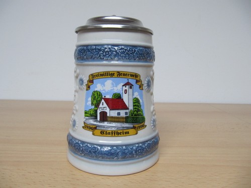Bierkrug mit zinndeckel 100 - bierkrug, "100