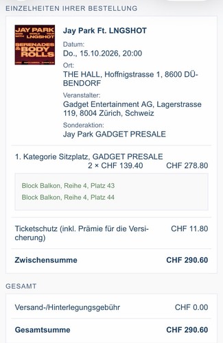 Jay park lngshot 2 tickets - jay,