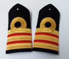 RN Schulterklappen Echte Royal Navy Kommandeur Rang Weiß Leder Rücken