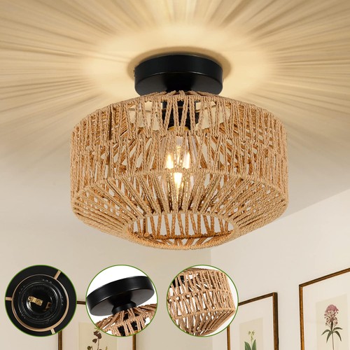 Boho rattan deckenleuchten - rattan,