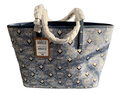 Mcm aren jacquard - denim, blau