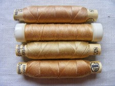 Nähgarn Nähseide Garnrolle Konvolut 4 Rolle Set nähen Dominator Amann beige alt