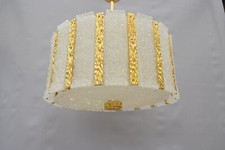 Kalmar Franken Deckenleuchte vergoldet Murano Eisglas Trommel Drum Mid Century