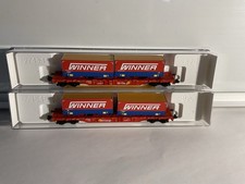 Fleischmann 825036 und 825037, Container Tragwagen DB Cargo m. Winner Container