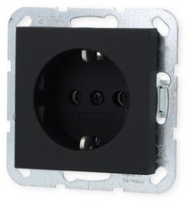 Gira 4180005 SCHUKO Steckdose, Schraubklemme, System 55, Schwarz matt