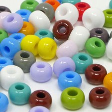 Perlenmix bunt 60 St. Rocailles 1/0 Glasperlen Mix 6mm farbige Perlen Mischung 