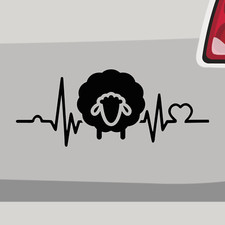 Aufkleber Schaf Herzschlag