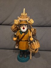 Räuchermann "Korbhändler" Original Erzgebirgische Volkskunst Seiffen 23 cm