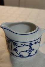 Milchkännchen Jäger DDR Saks Strohmuster Strohblume Indisch blau Gießer 7cm gut