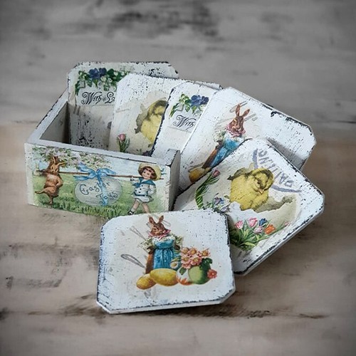 Vintage holzuntersetzer set - holzuntersetzer,