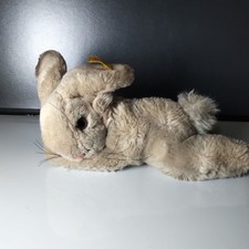 Original Steiff Hase liegend 5605/18 Hellbraun grau 23 cm Kaninchen "Floppy"