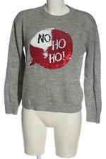 H&M Rundhalspullover Damen Pullover Gr. DE 36 hellgrau-rot-weiß Casual-Look
