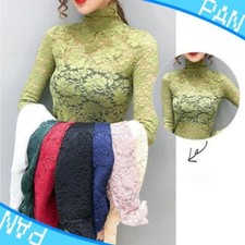 Damen Slim Blumen SpitzeTop