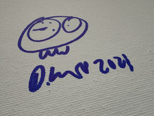 Daniel Richter signiert Zeichnung Original Signed Autogramm stabile Leinwand