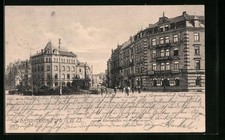 AK Aschaffenburg a. M., Hotel Luitpold am Bahnhofsplatz mit Frohsinnstrasse 