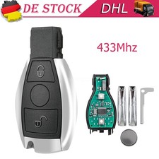 2 Tasten 433Mhz Funk Schlüssel Chrom für Mercedes Benz W169 W245 W203 W204 W210