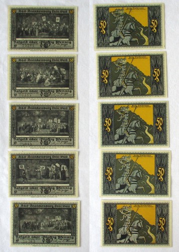 Banknoten notgeld stadt bad - 5,