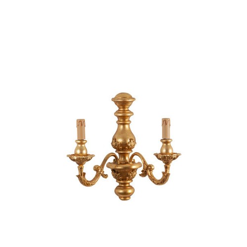 Wandleuchte barock holz blatt - wandleuchte,