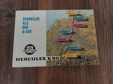 Original Prospekt Hercules K 50 mit Sachs Motor Moped Mokick Motorrad Oldtimer
